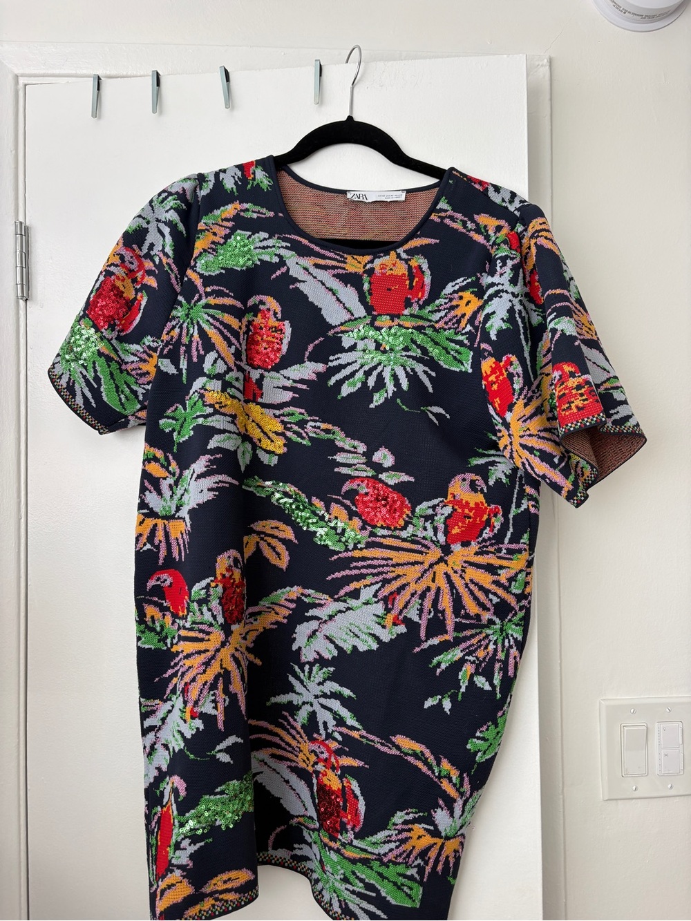 Zara Multicolor Knit Top - Navy Trim